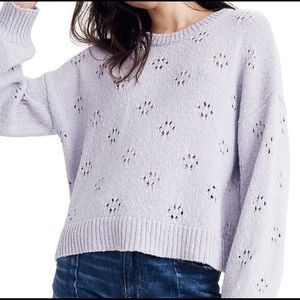 Madewell Floral Pointelle Pullover Sweater XL